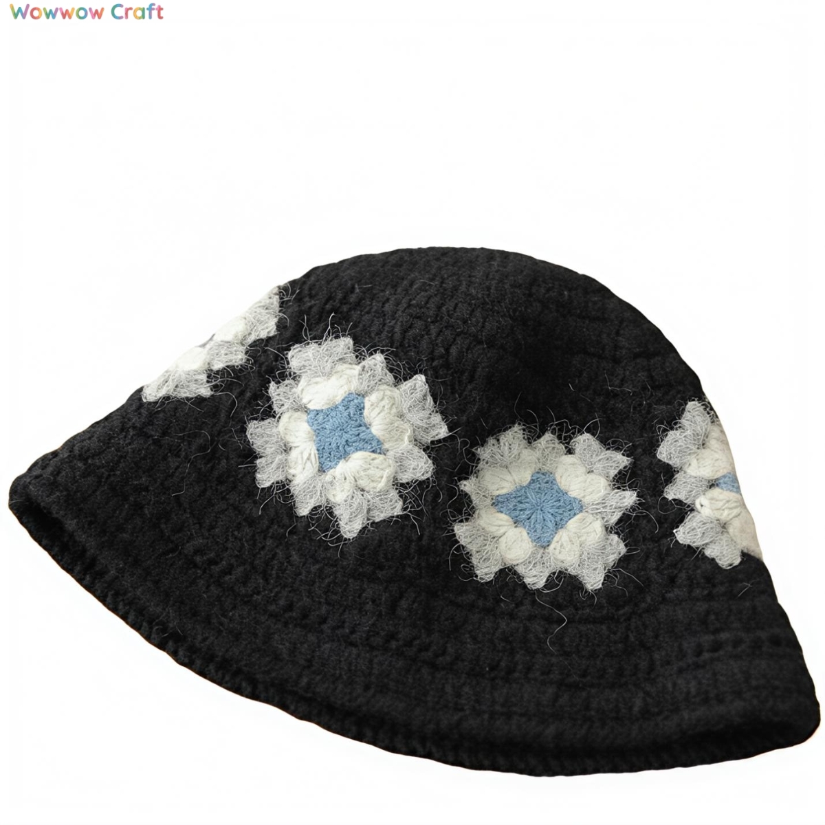 Crochet Hat,Granny Square Crocheted Bucket Hat - Crochet Hat